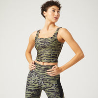 Thalia Cropped Tank Downtown Zebra Olive
