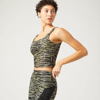 Thalia Cropped Tank Downtown Zebra Olive