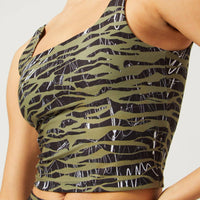 Thalia Cropped Tank Downtown Zebra Olive