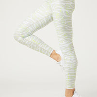 High Waist Reversible Legging Downtown Zebra White