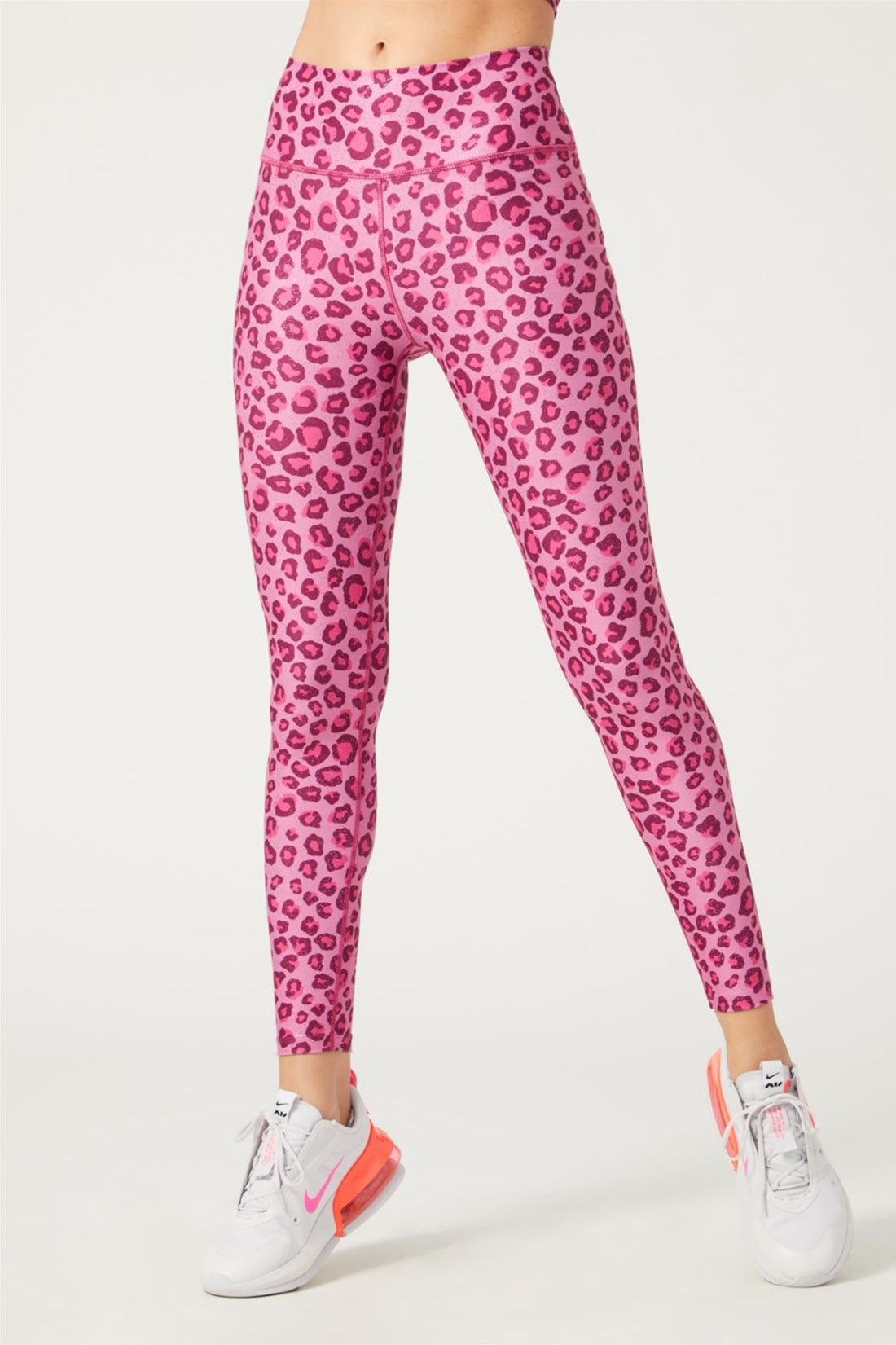 High Waist Legging Pink Foil Cheetah