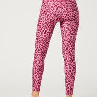 High Waist Legging Pink Foil Cheetah