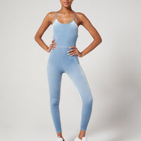 Megan Bodysuit Velvet Blue Mist
