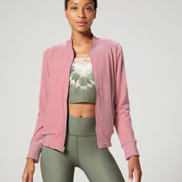 Velvet Bomber Jacket Rose Blush