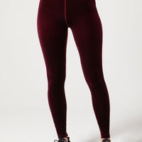 Bowie High Waist Legging Velvet Bordeaux