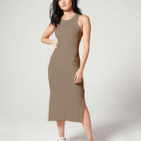 Jane Rib Dress Portobello