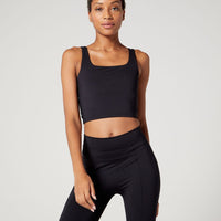 Thalia Cropped Tank Jet Black