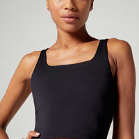 Thalia Cropped Tank Jet Black