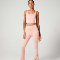 Teresa Slit Flare Rose Blush