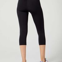 Camila Cropped Front Pocket Legging Jet Black