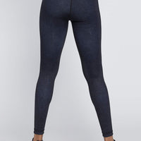 High Waist Reversible Leggings Sky Paisley