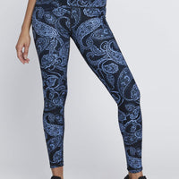 High Waist Reversible Leggings Sky Paisley