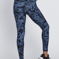 High Waist Reversible Leggings Sky Paisley