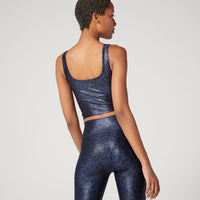 Thalia Cropped Tank Satin Cheetah Navy