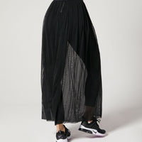 Mikayla Pleated Mesh Skirt Jet Black