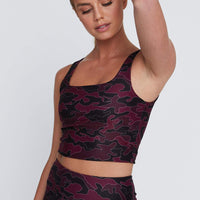 Thalia Cropped Tank Burgundy Line Camo