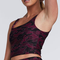 Thalia Cropped Tank Burgundy Line Camo