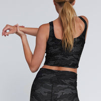 Thalia Cropped Tank Black Line Camo