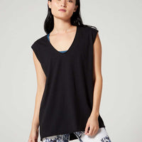 Cindy Sleeveless Tank Jet Black