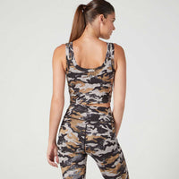 Anna Cropped Tank Black Multi Cascade Camo
