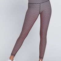 High Waist Leggings Neon Nude Rhombus