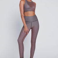 High Waist Leggings Neon Nude Rhombus