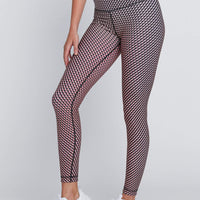 High Waist Leggings Neon Nude Rhombus