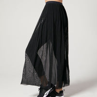 Mikayla Pleated Mesh Skirt Jet Black