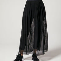 Mikayla Pleated Mesh Skirt Jet Black