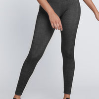 High Waist Reversible Leggings Black And Grey Stripe