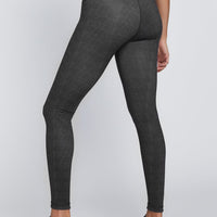 High Waist Reversible Leggings Black And Grey Stripe