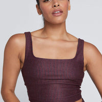 Thalia Cropped Tank Red Stripe