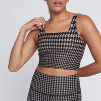 Thalia Cropped Tank Chino Houndstooth