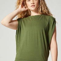 Amy Slit Tie Crop Lichen