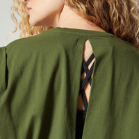 Amy Slit Tie Crop Lichen