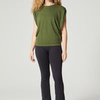 Amy Slit Tie Crop Lichen