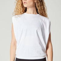 Amy Slit Tie Crop Bright White
