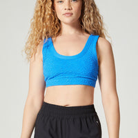 Anna Sport Bra Seersucker Topaz