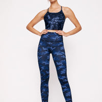 Avery Cropped Tank Navy Blue Tie Dye WITHDEV