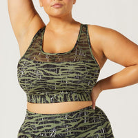 Rebel Cross Back Bra Downtown Zebra Olive