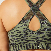 Rebel Cross Back Bra Downtown Zebra Olive