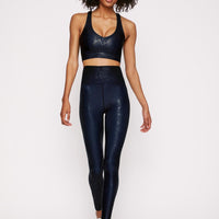 High-Waist Legging Blue Black Viper Foil
