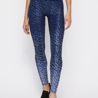 High Waist Reversible Leggings Blue Chill Cheetah - Twilight Camo