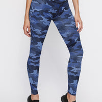 High Waist Reversible Leggings Blue Chill Cheetah - Twilight Camo