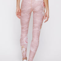 High Waist Reversible Leggings Blush Camo Peony - Blush Camo