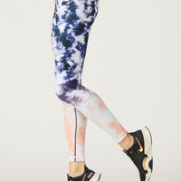 High Waist Reversible Legging Navy Coral