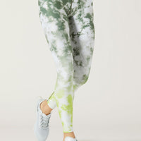 High Waist Reversible Legging Olive Citrus