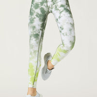 High Waist Reversible Legging Olive Citrus