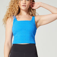 Thalia Cropped Tank Seersucker Topaz