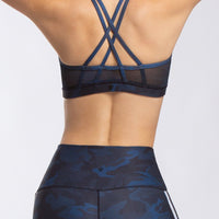 Navy Heather Camo Strappy Bra SHIRT W.I.T.H.-Wear It To Heart